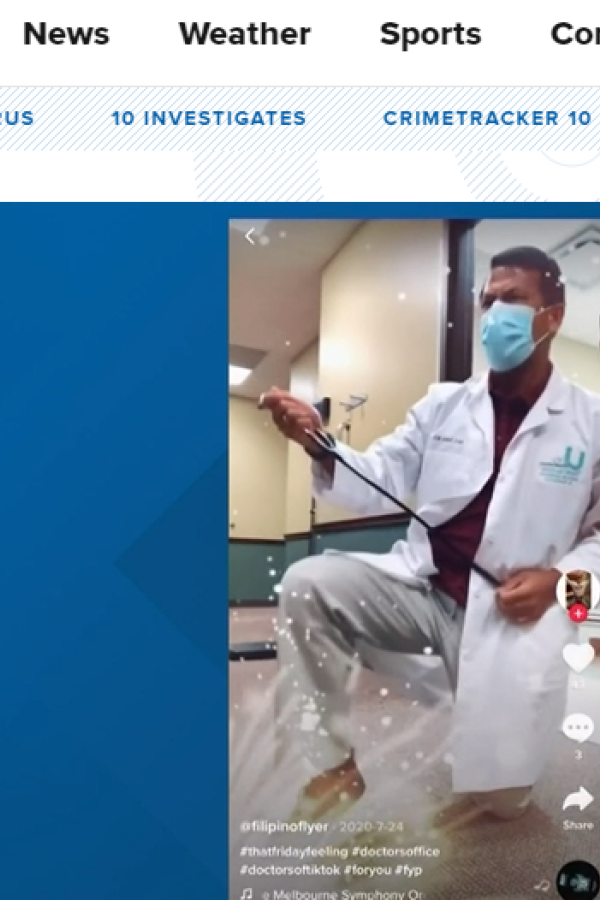 Dr. Tosino featured on 10TV for TikTok videos